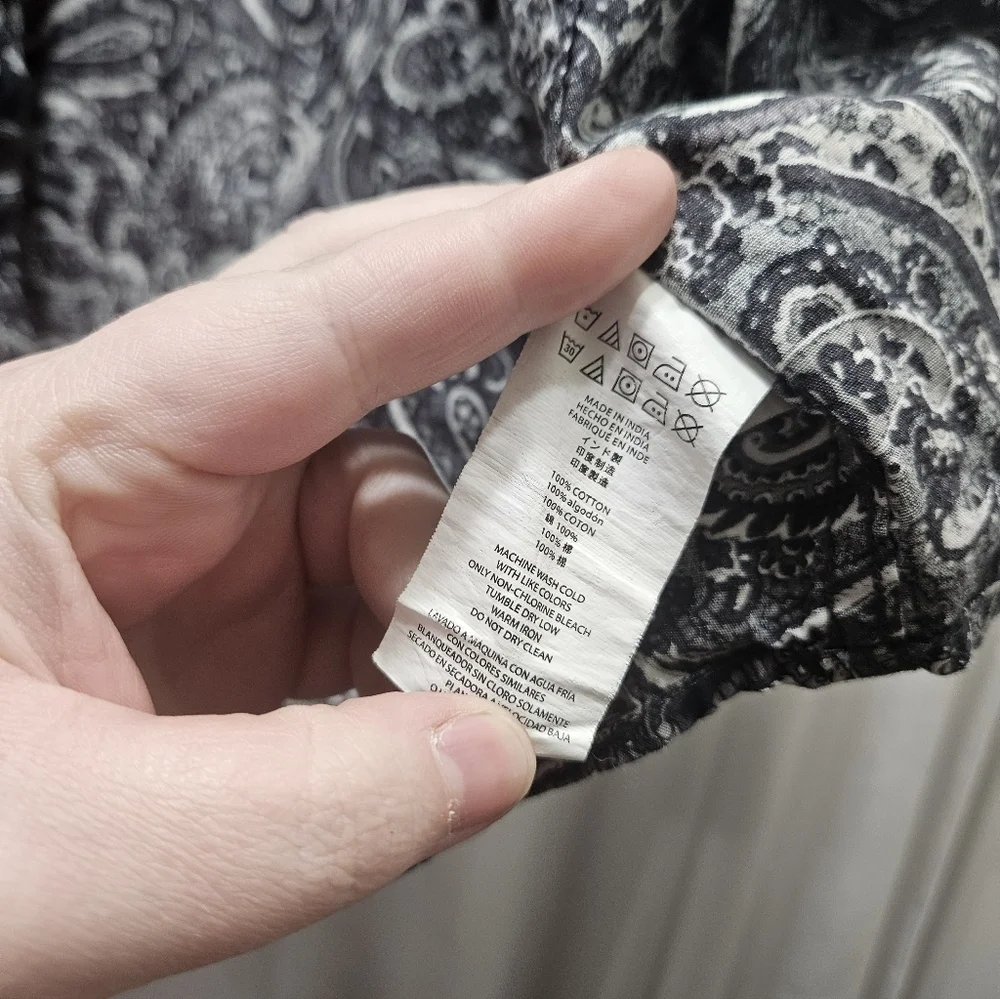 MICHAEL KORS Shirt Mens Paisley Button Up Long Sleeve Woven Cotton!